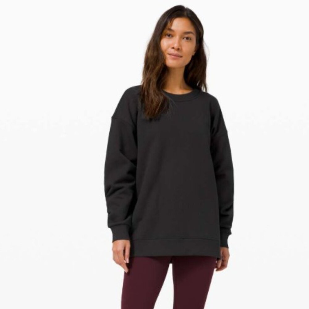 Lululemon Perfectly Oversized Crew Sweatshirt Black Sz 6